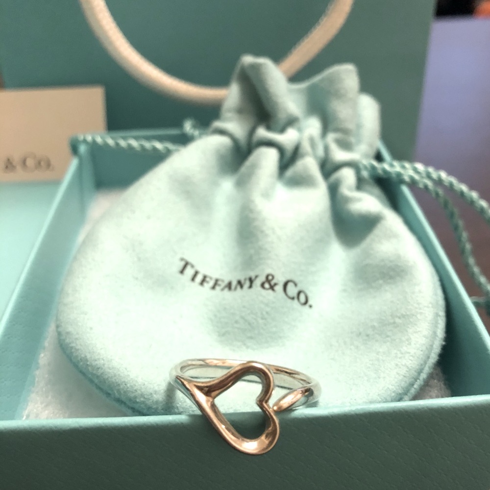 Tiffany & Co. Sterling Silver Open Heart Ring